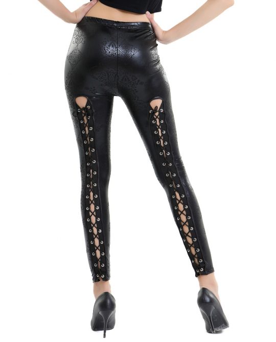 Nightclub Bandage Leather Leggings