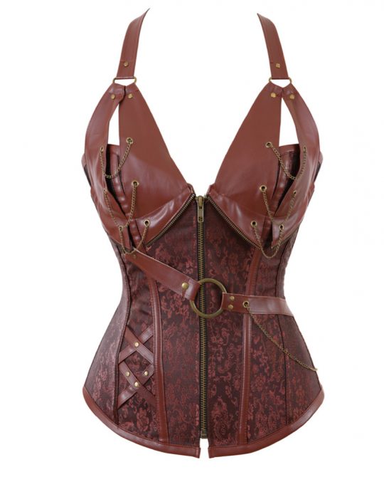 Faux Leather Burlesque Clubwear Corset