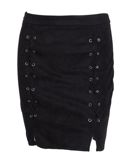 Casual Lace Up Mini Skirt