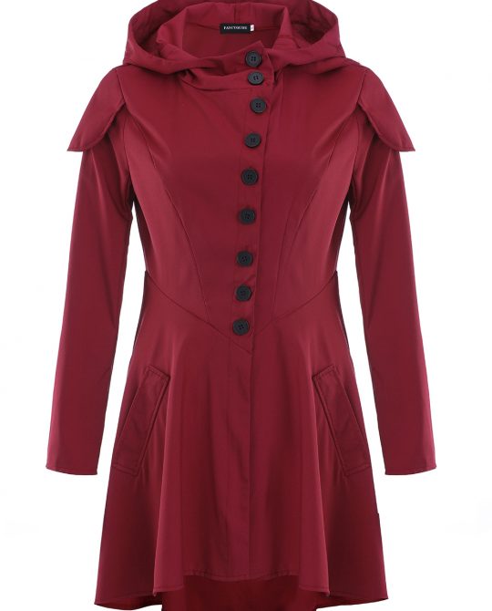 Hooded Button Trench Coat