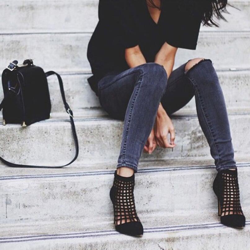 Sexy Hollow Calf High Autumn boots