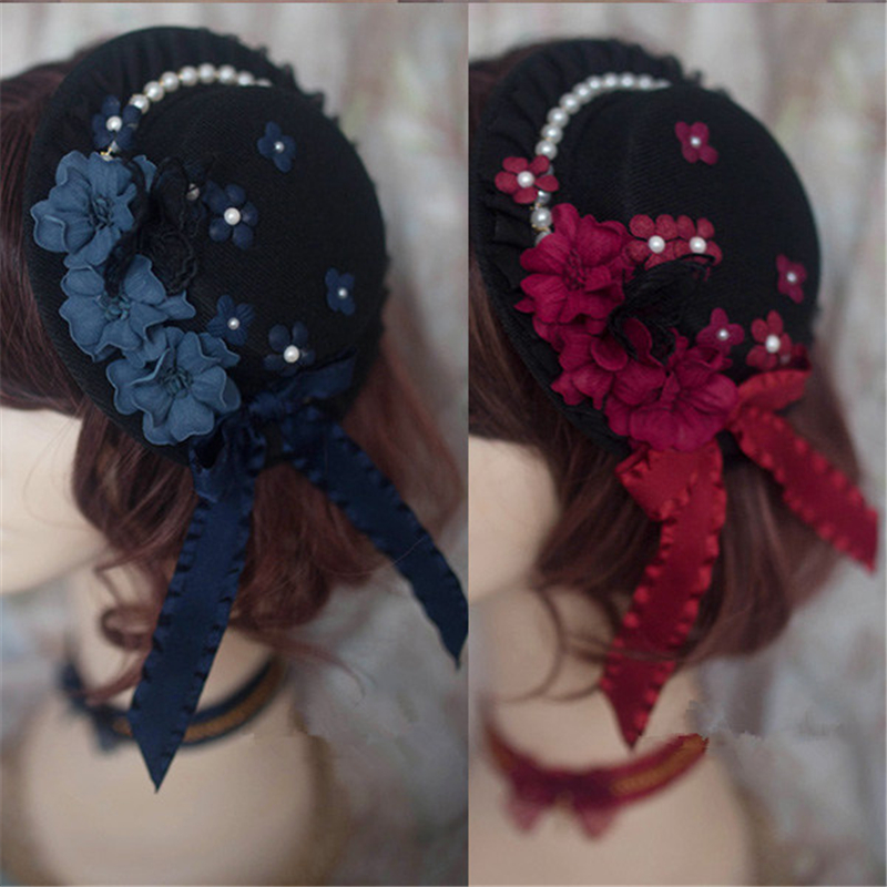 Elegant Flower & Pearl Mini Hat - Image 2