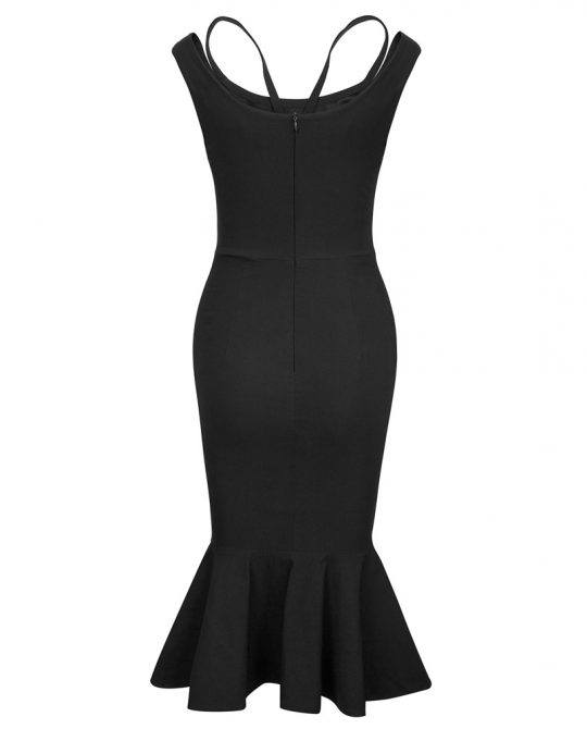 Mermaid Spaghetti Strap Cocktail Party Dress