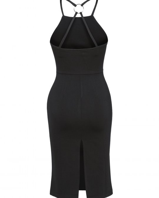 Sleeveless Strap Backless Ring Party Goth Dress