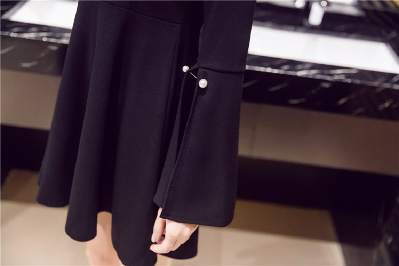 Sexy V Neck Short Elegant Long Sleeve Hollow Party Dress - Image 6