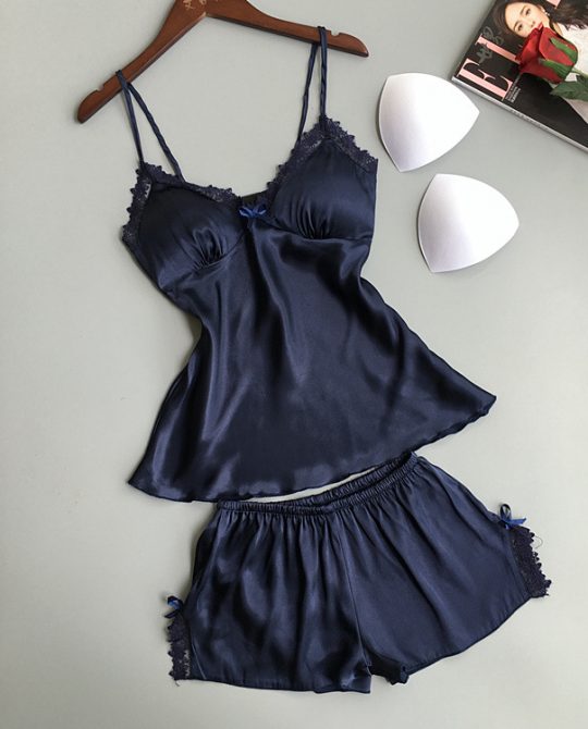 Two Piece Silk Lingerie Pyjamas