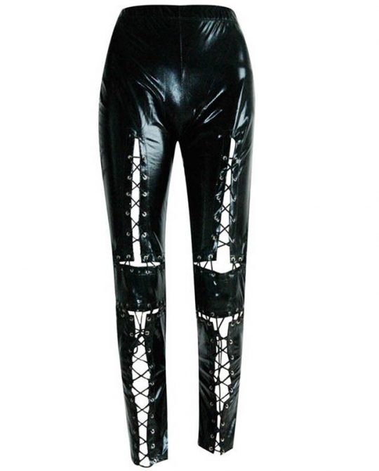 Black Faux Leather Gothic Punk Pants