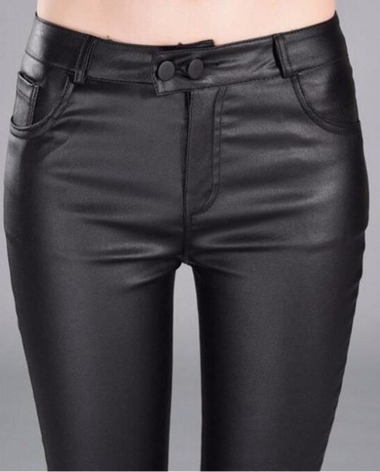 Winter Elastic PU Leather Pants