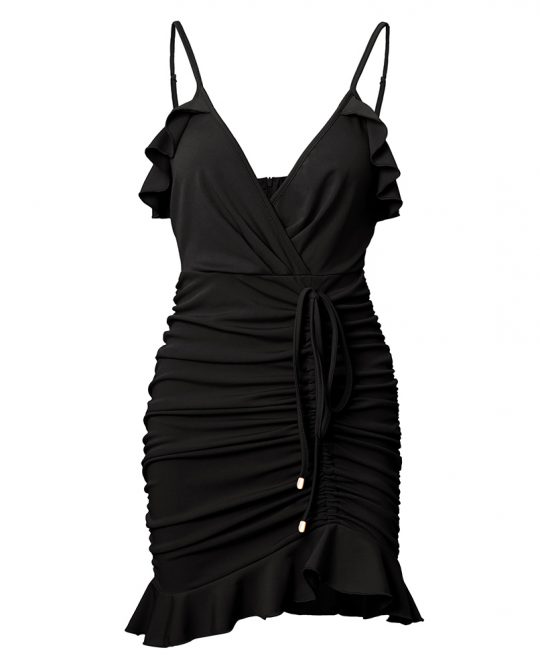 Gothic Summer Ruffle Party Mini Dress