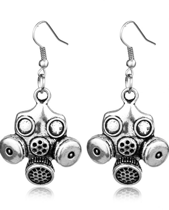 Gothic Zombie Gas Mask Earrings