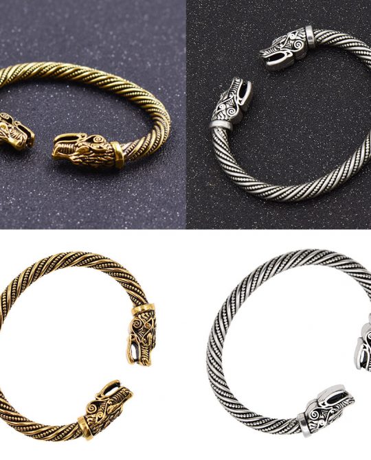 Wolf Head Viking Bracelet