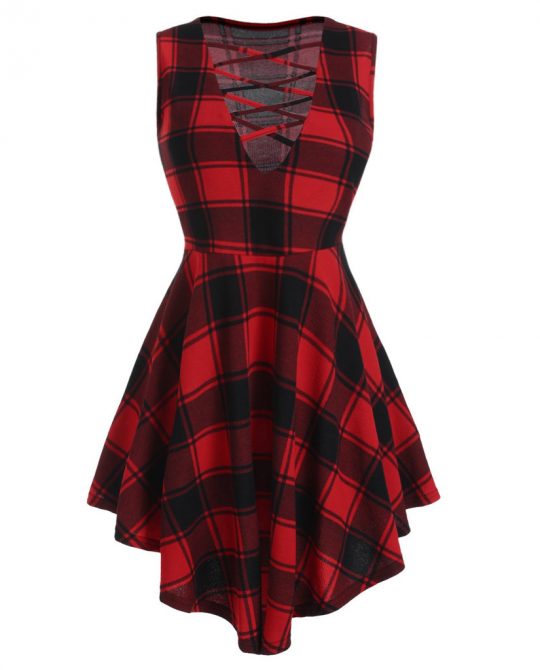 Summer Plaid Tank Up Dress