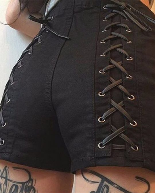 Gothic Summer Criss Cross Shorts
