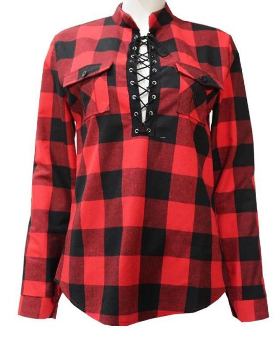 Spring Long Sleeve Tunic Plaid Top