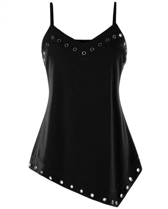 Solid V-Neck Asymmetric Top