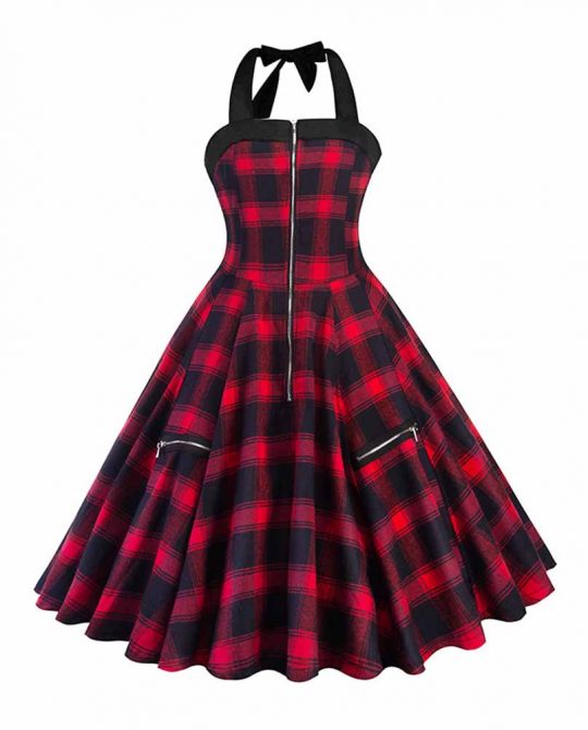 Lace-Up Zipper Ball Gown Party Dress