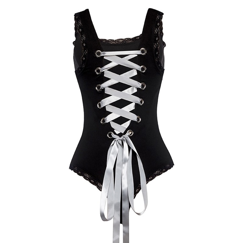 Gothic Back Ribbon Bodysuit