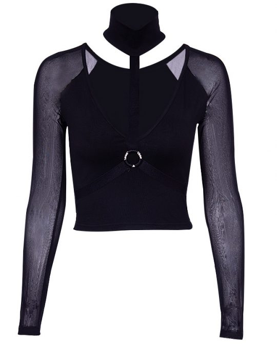Gothic Mesh Long Sleeve Tee Top