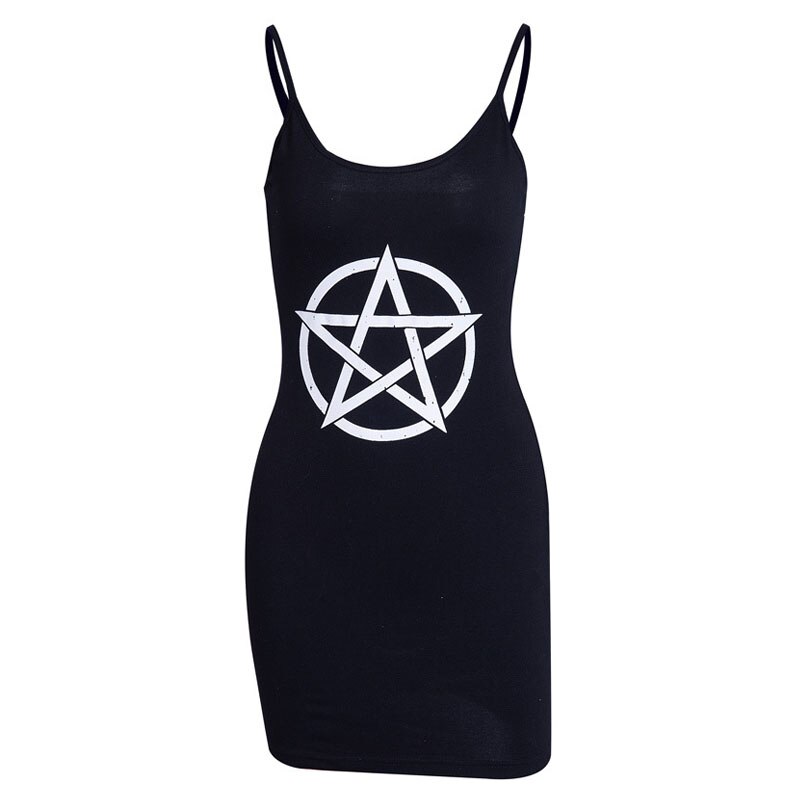 Gothic Summer Pentagram Strap Dress