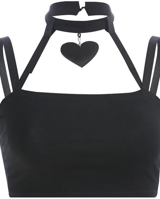 Sexy Hollow Backless Heart Pentagram Top