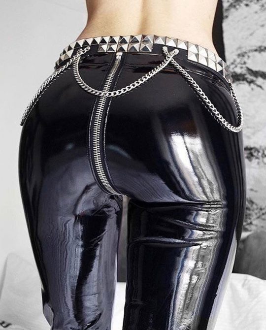 Shiny Latex Zipper Pants