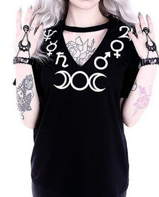 Gothic Symbol Moon T-shirt