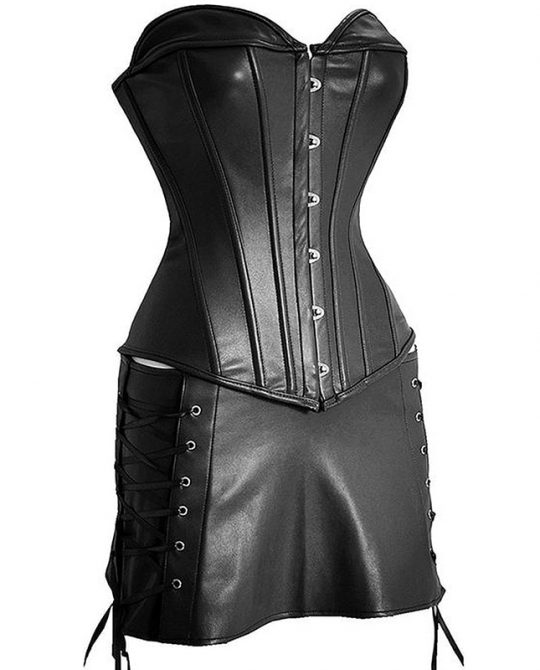 Steampunk Strapless Mini Skirt Corset