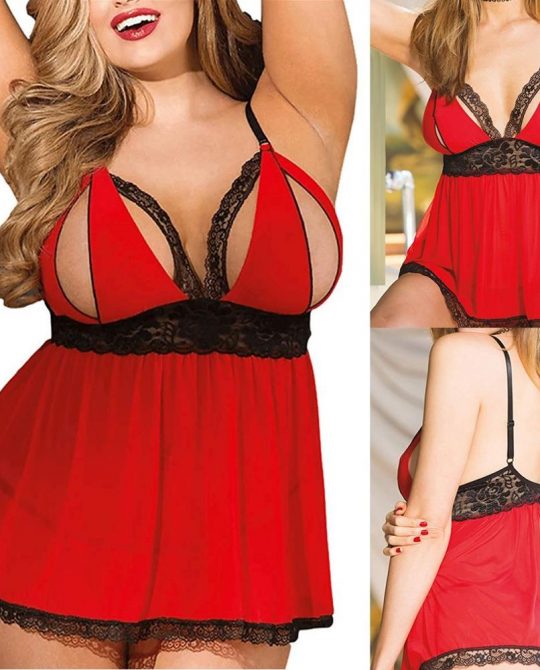 Mesh Lace Split Spaghetti Sleepwear