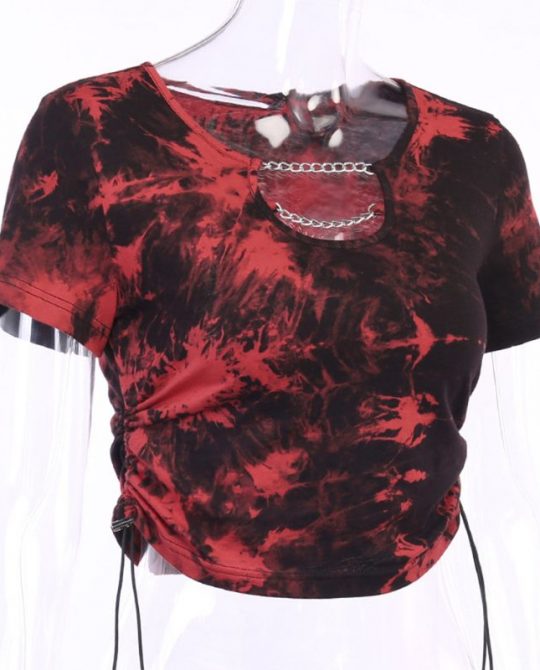 Gothic Short Metal Chain Crop Top