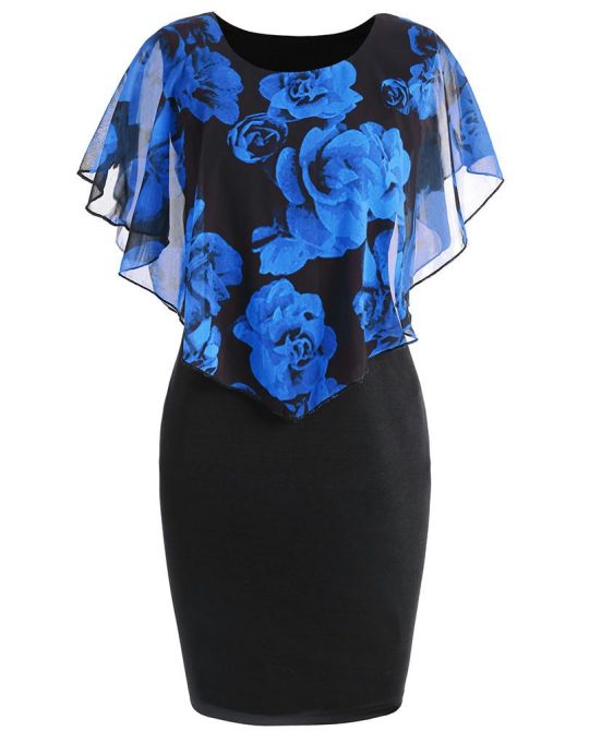 Gothic Elegant Office Lady Rose Dress