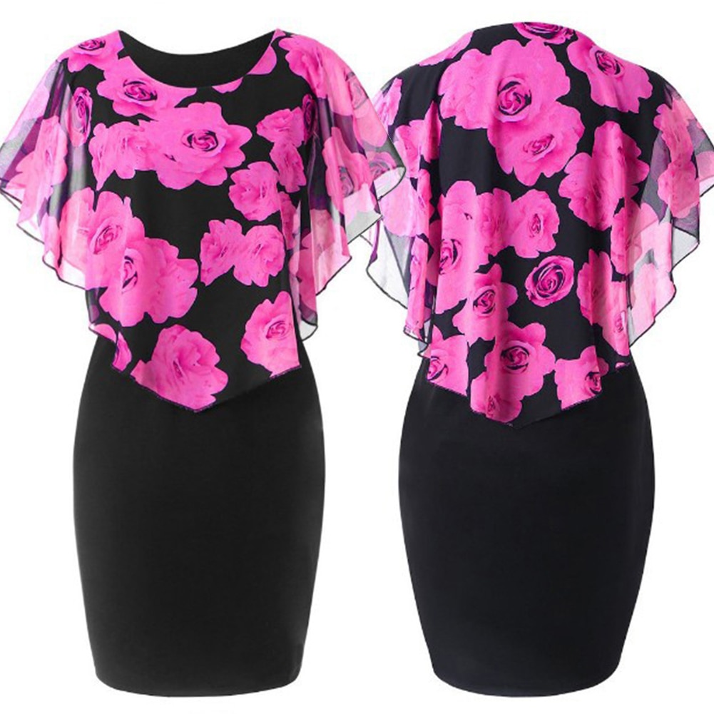 Gothic Elegant Office Lady Rose Dress - Image 4