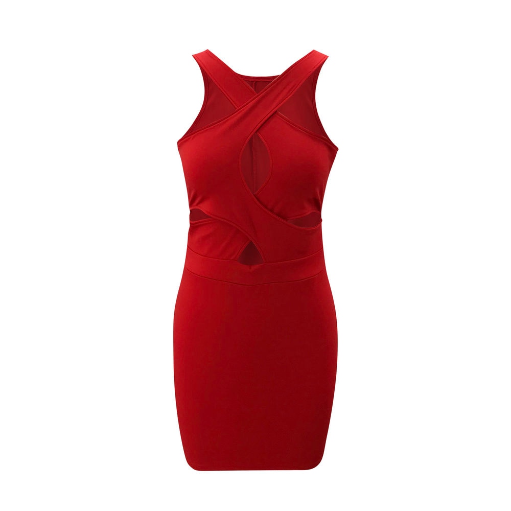 Summer Cross Sleeveless Hip Party Dress - Image 3