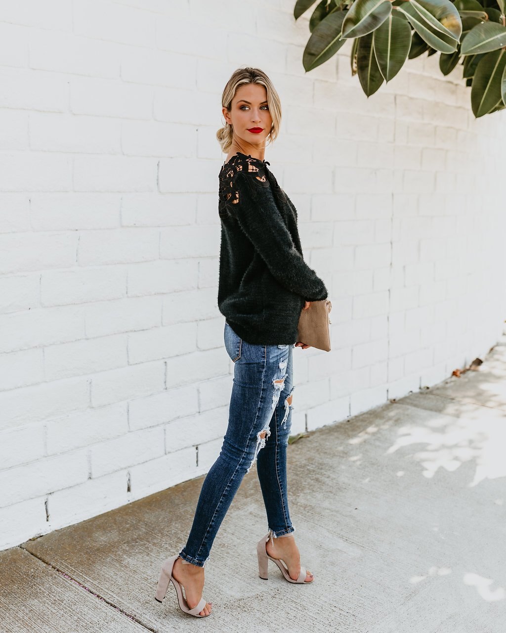 Lace Ruffles Fluffy Warm Pullover Jumper - Image 4