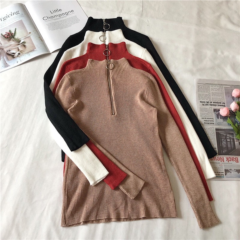 Gothic Zipper Spring Turtleneck Jumper - Image 5