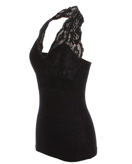 Lace Halter Backless Tank Top