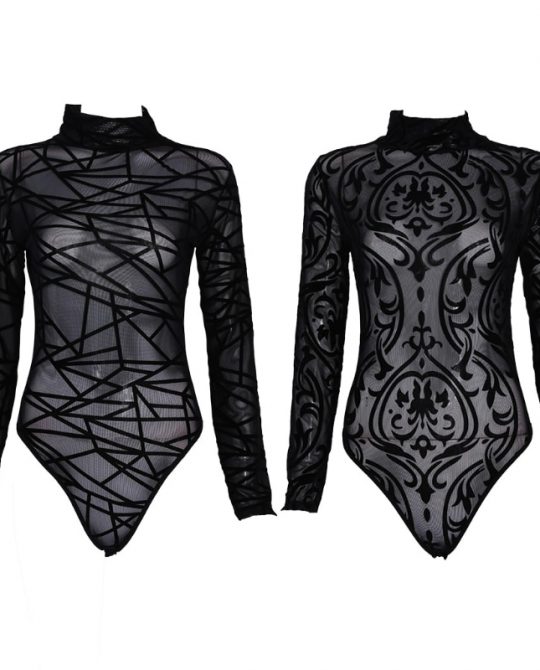 Gothic See-Through Mesh Jumpsuit