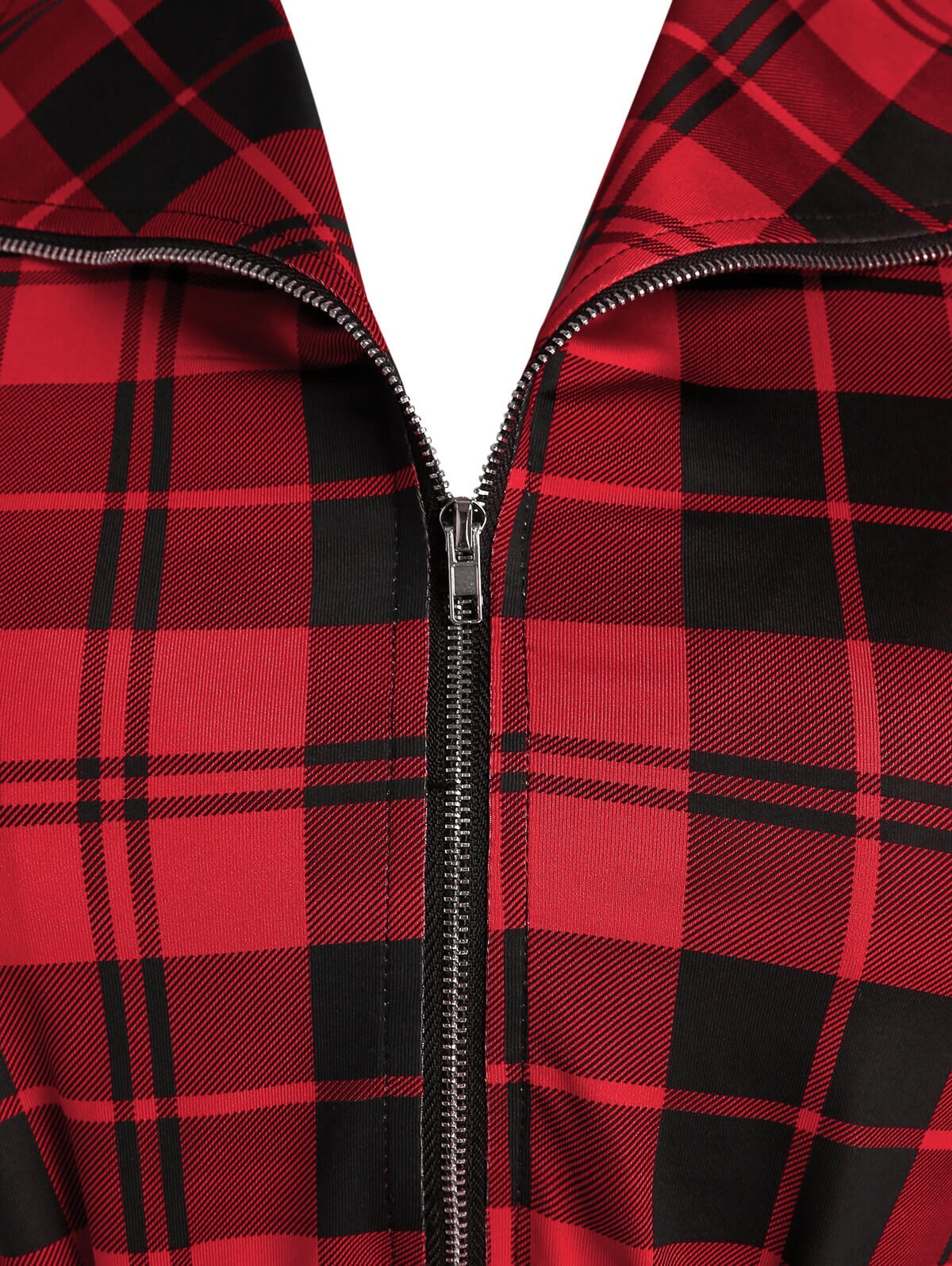 Plaid Half Zip Sleeveless Casual Top - Image 3