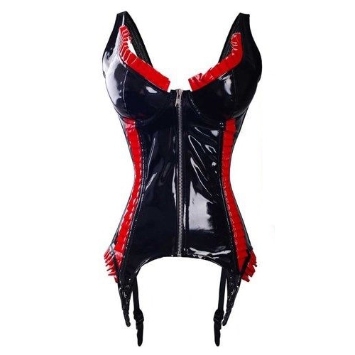 Ruffles PVC Latex Corset