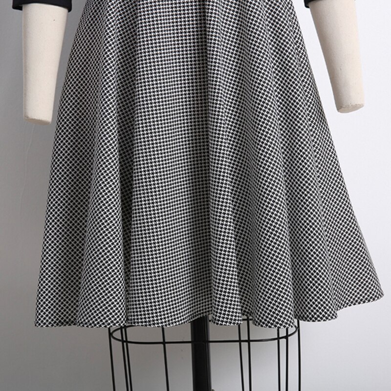 Notched Collar Button Up Autumn Dress - Image 4