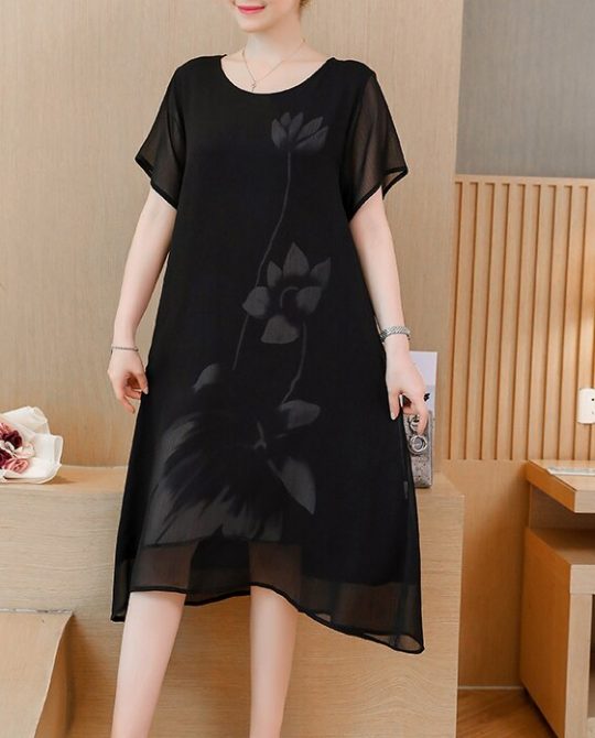 Floral Chiffon Vintage Dress