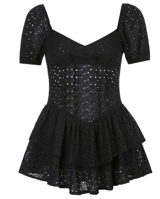 Ruffles Elegant Sleeve Vintage Pleated Dress