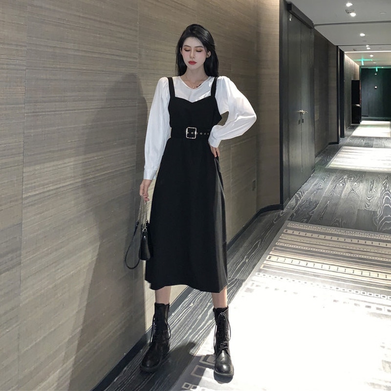 Korean Casual One-Piece Party Dress