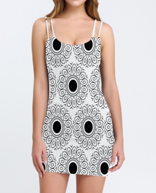 Summer White Flower Mini Cami Dress