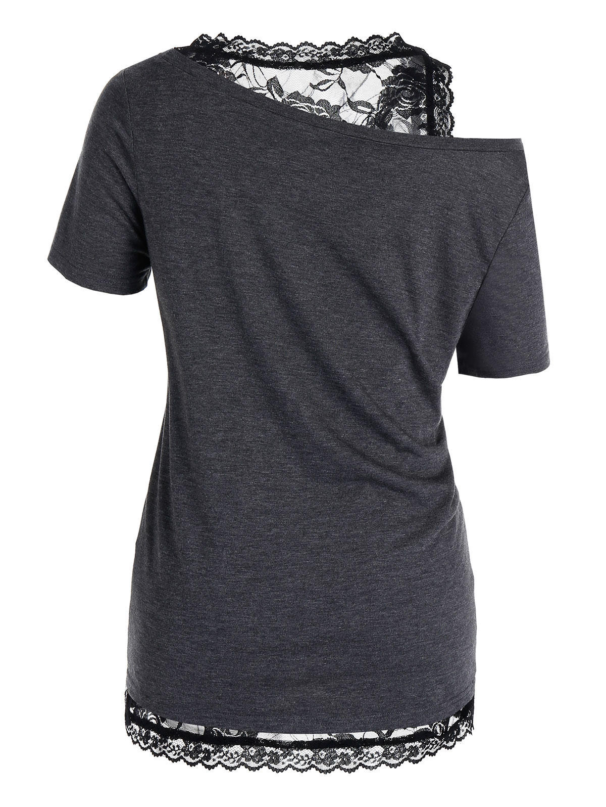 Gothic Floral Lace Short Sleeve Top - Image 3