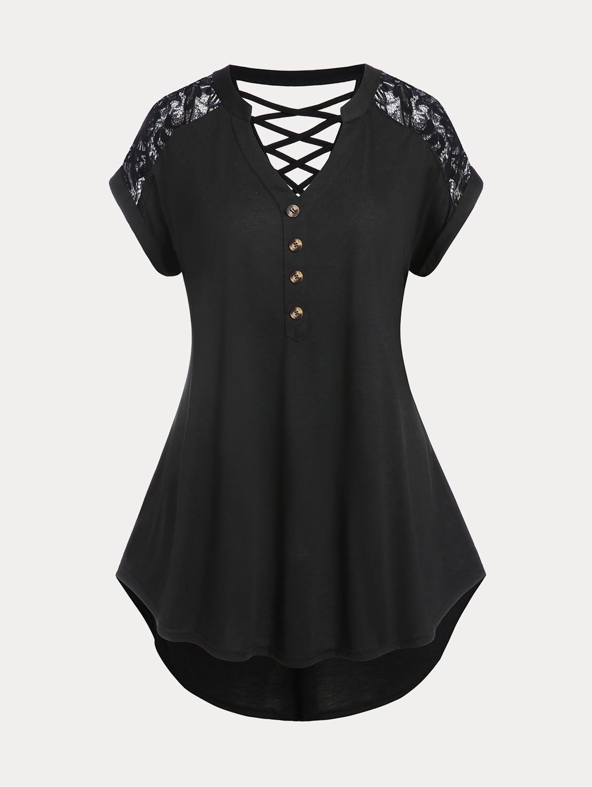 Gothic Crisscross High Lace Top - Image 4