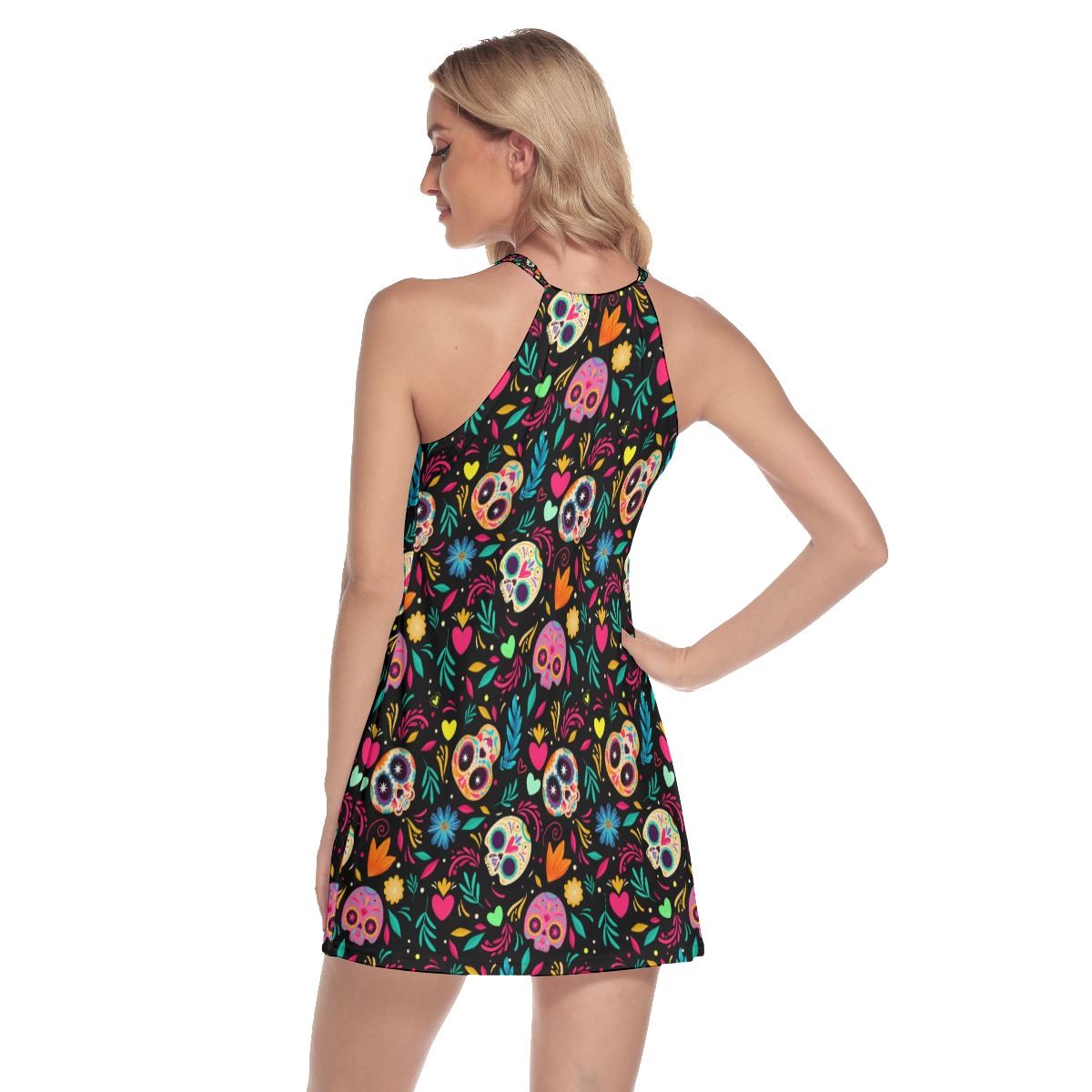 Colour Skull Round Neck Dress - Image 4