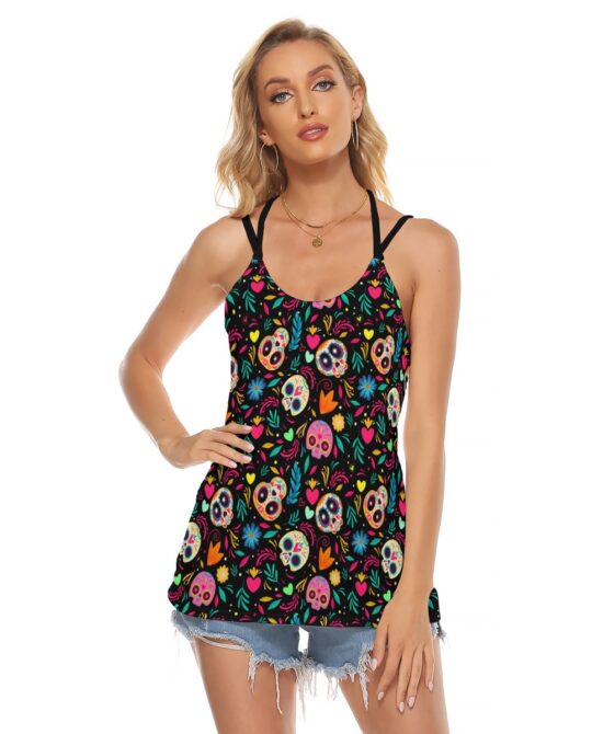 Colour Skulls Gothic Halter Top