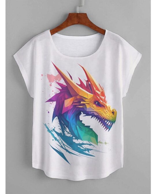 Colour Dragon Curved Hem Top