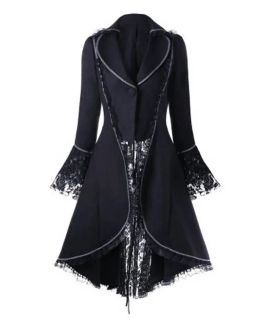 Gothic Lace Trim Medieval Noble Court Dress