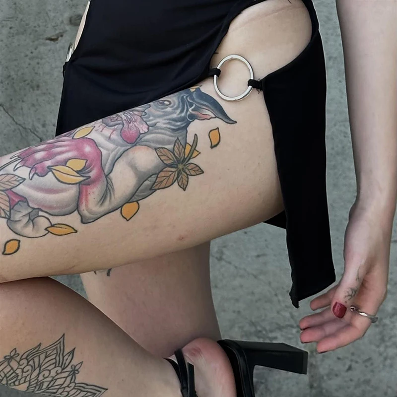 Gothic Halter Metal Circle Mini Dress - Image 6